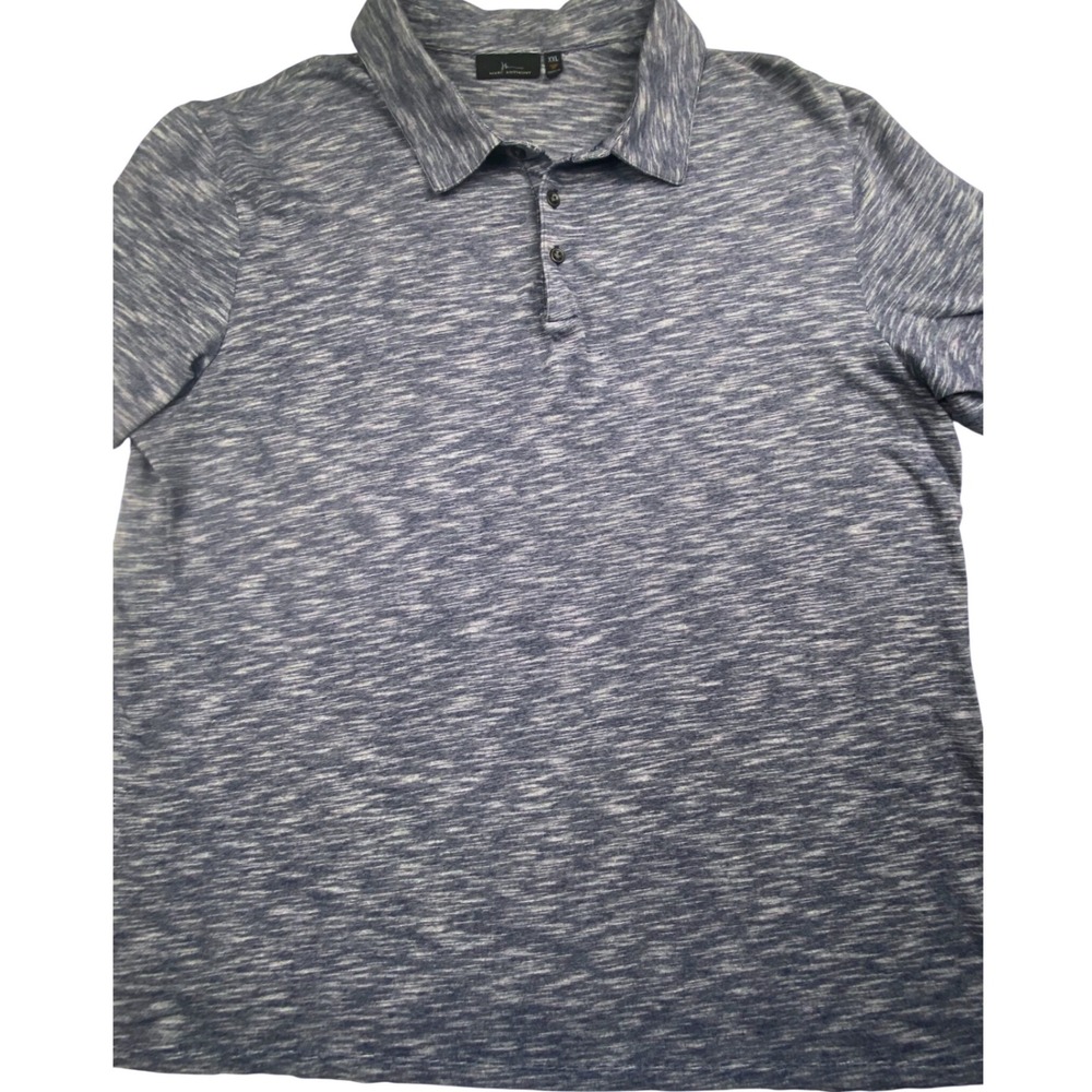 Marc Anthony Mens XXL Slim Fit Blue Space Dye Short Sleeve Polo Shirt 0682